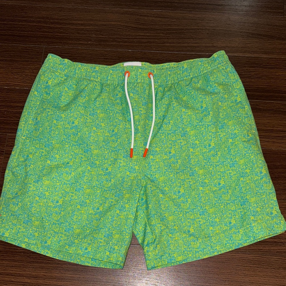 Swims Lime Patterned Swim Trunks